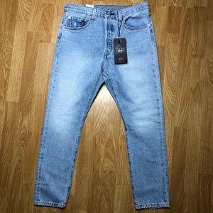 levis 501 skinny 31x28 premium Light Blue high rise straight leg big E 2018